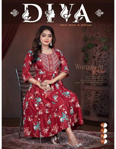 DIVA VOL.13 BY FT DESIGNER RAYON PRINT GOWNS WHOLESALER IN INDIA
